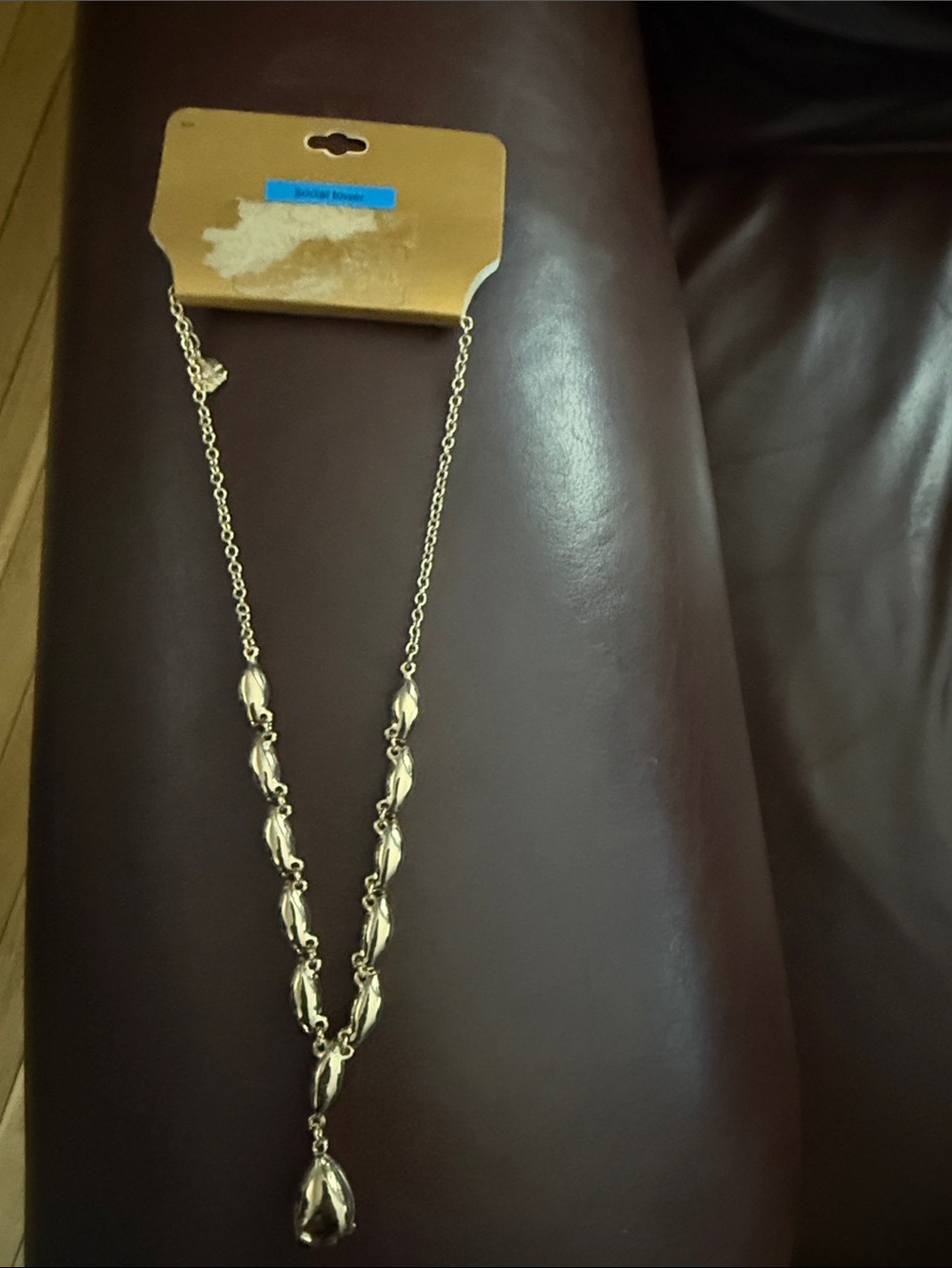Monet Gold-Tone Necklace with Iridescent Teardrop and Marquise Crystals - Picture 2 of 2